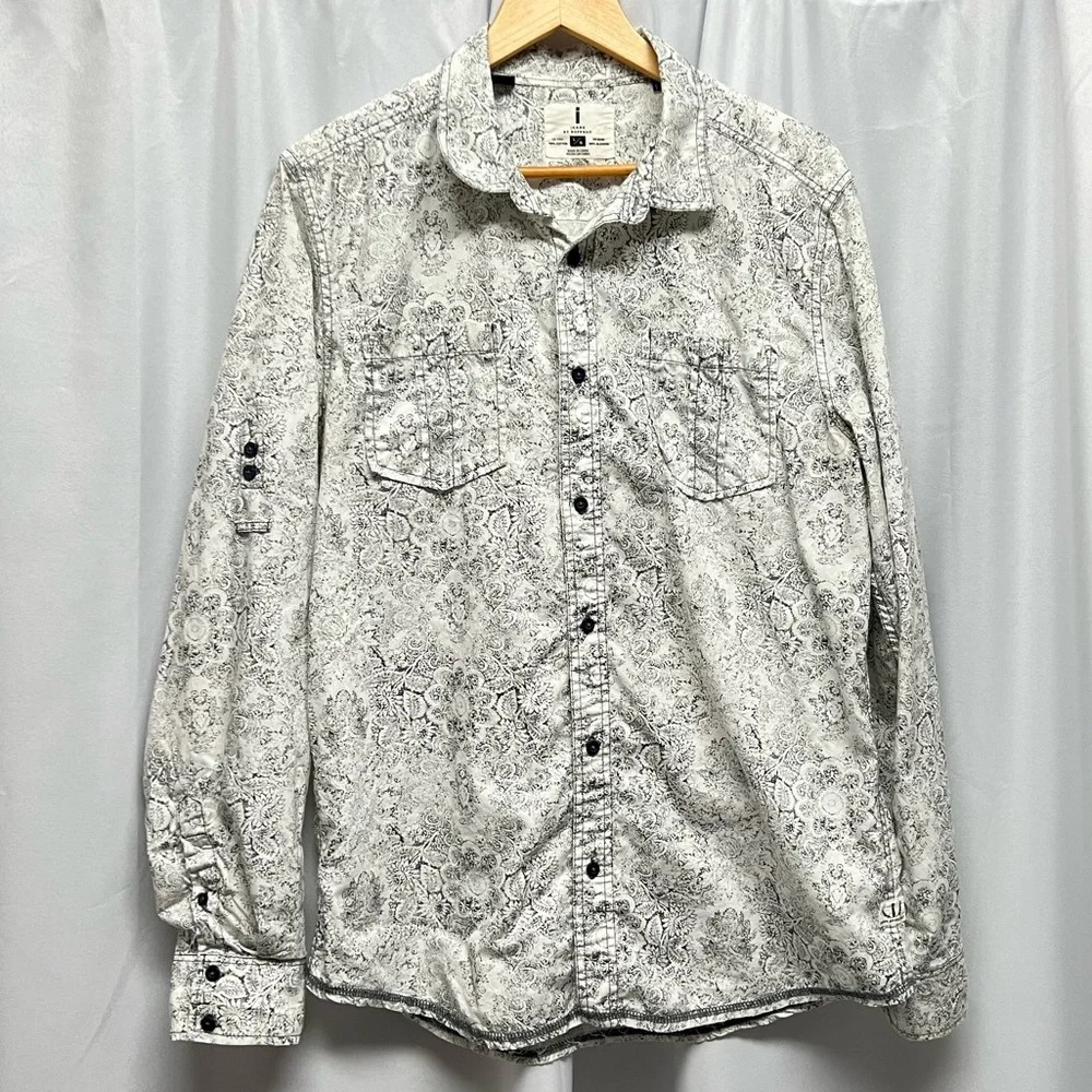 I Jeans By Buffalo Floral & Medallion Print Button Down Shirt - Size Large - Picture 2 of 11